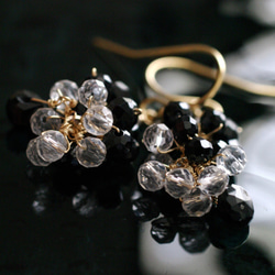 yamabudo：黑色尖晶石、水晶多摩（耳環） 第6張的照片