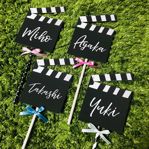 カチンコフォトプロップス【5本セット】リボンあり その他オーダー 