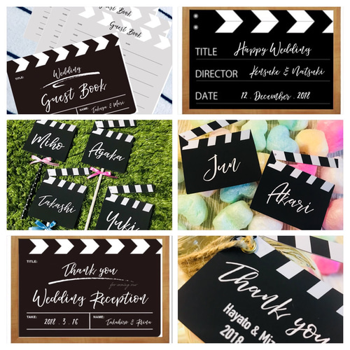 海外で大人気◎ カチンコウェルカムボード【A4】文字入れ自由