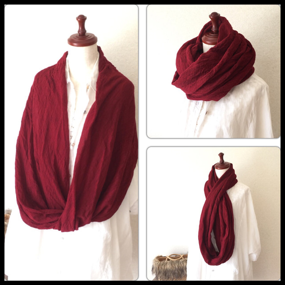 スヌード100%ウールガーゼ