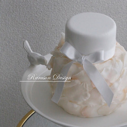 ≪デコレーションクレイケーキ≫花びら2段ケーキ 1枚目の画像