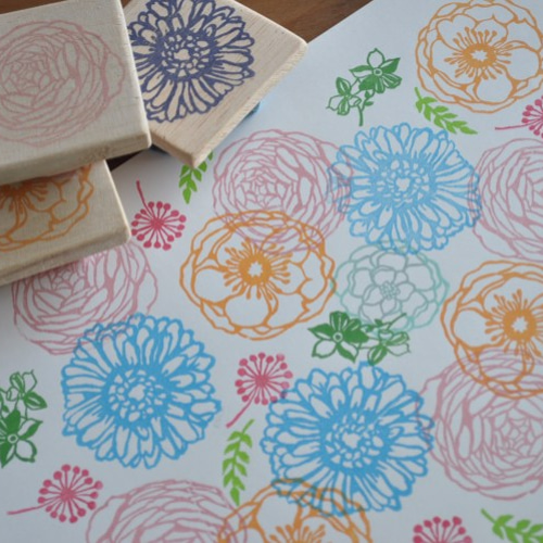 お得なSET☆大きめフラワースタンプ3点SET《消しゴムはんこ》 はんこ