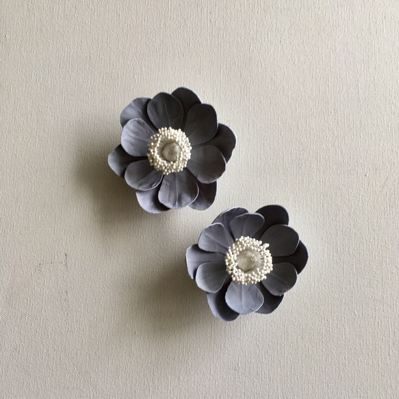 アネモネの布花ミニコサージュ 5枚目の画像