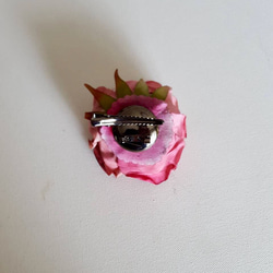 【染花】丸薔薇のコサージュ ダークレッド 2枚目の画像