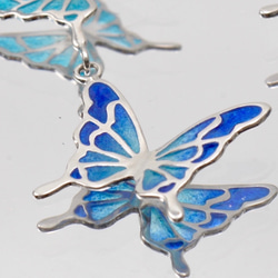 -藍蝴蝶-透明景泰藍耳釘/雙/朱麗葉 第4張的照片