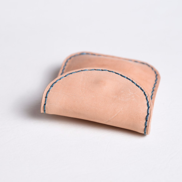 グーフィー - フルベジタブルなめしの革手縫いの小さな財布/小さなオブジェクトストレージ 2枚目の画像