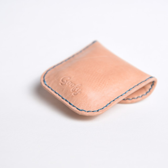 グーフィー - フルベジタブルなめしの革手縫いの小さな財布/小さなオブジェクトストレージ 3枚目の画像