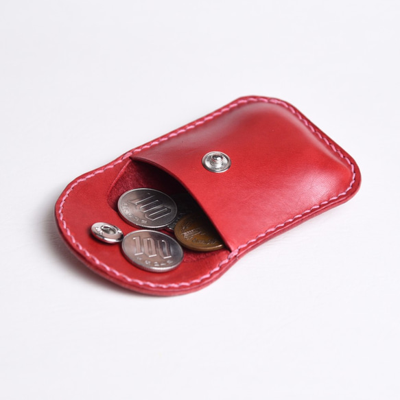 グーフィー - フルベジタブルなめしの革手縫いの小さな財布/小さなオブジェクトストレージ 1枚目の画像