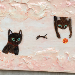 【黒猫】木製プレート 3枚目の画像