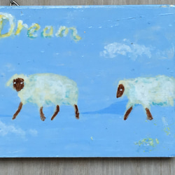 【羊が一匹、羊が二匹。。】木製プレート 4枚目の画像