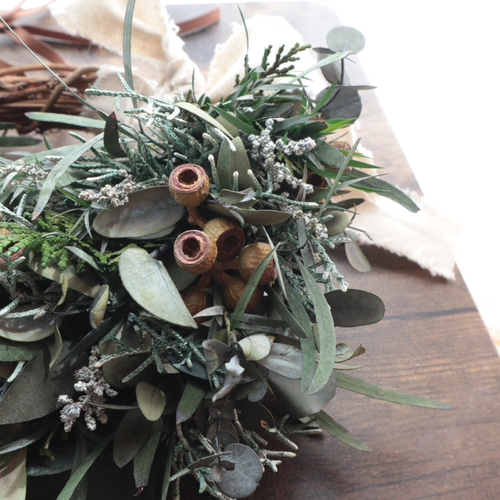 6.ユーカリハーフリース 新作 ユーカリのハーフリース ドライフラワー minoka flower 通販