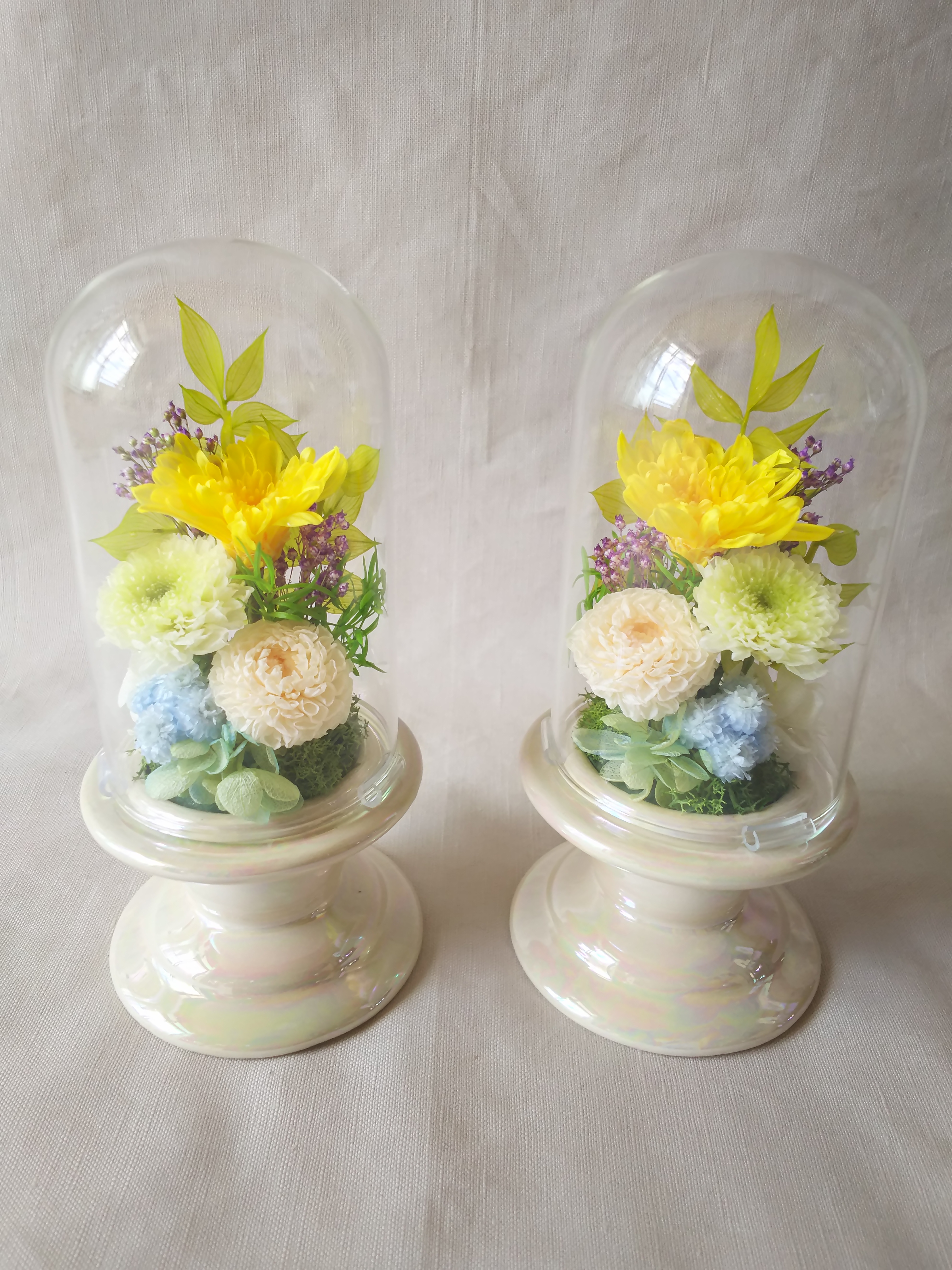 【受注制作】仏花 ガラスドーム 御供