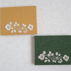 刺繍ファブリックパネル 北欧花柄 yellow 6枚目の画像