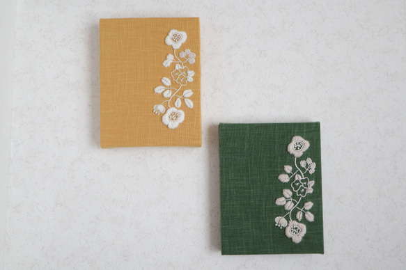 刺繍ファブリックパネル 北欧花柄 yellow 7枚目の画像