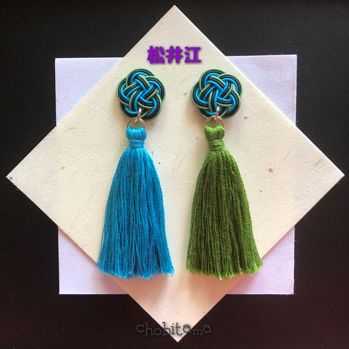 新作④ハンドメイド タッセル ピアス つんざく ミッキー 