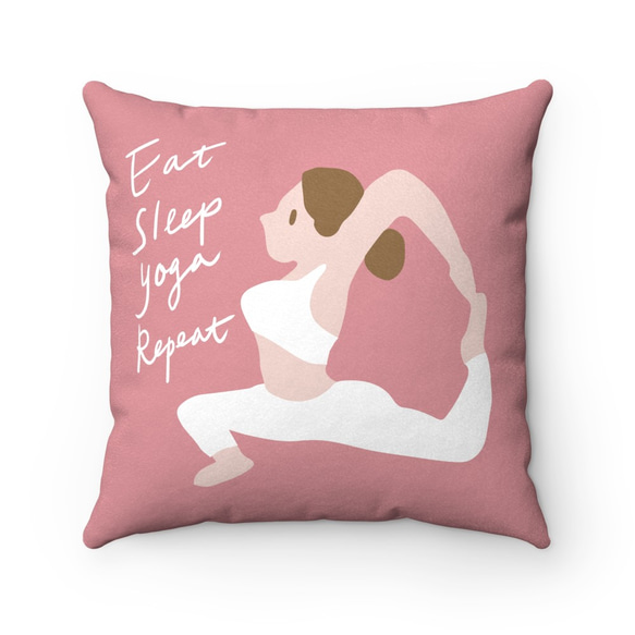 Eat Sleep Yoga Repeat 瑜珈抱枕  含枕芯 第1張的照片