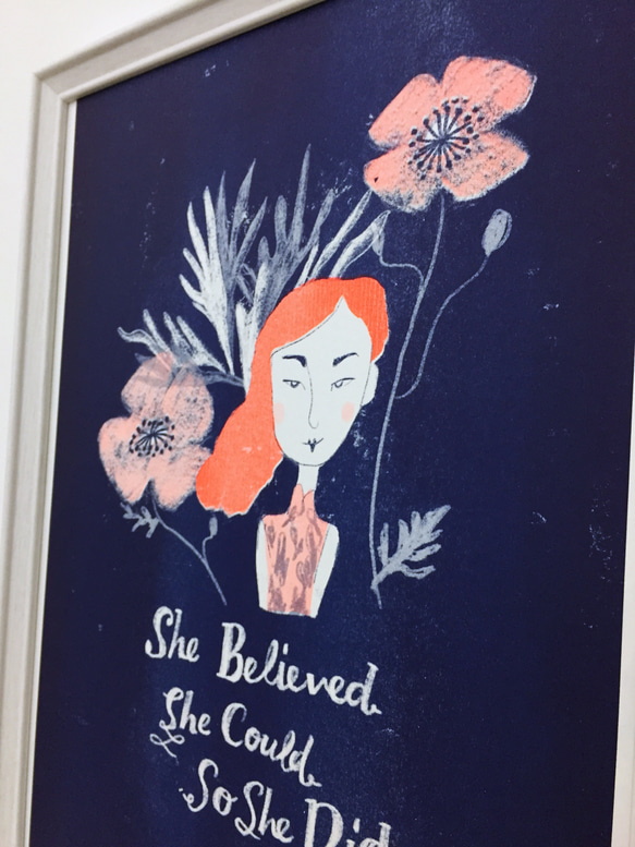 She believed she could so she did, risograph 版畫 (不含畫框) 第4張的照片