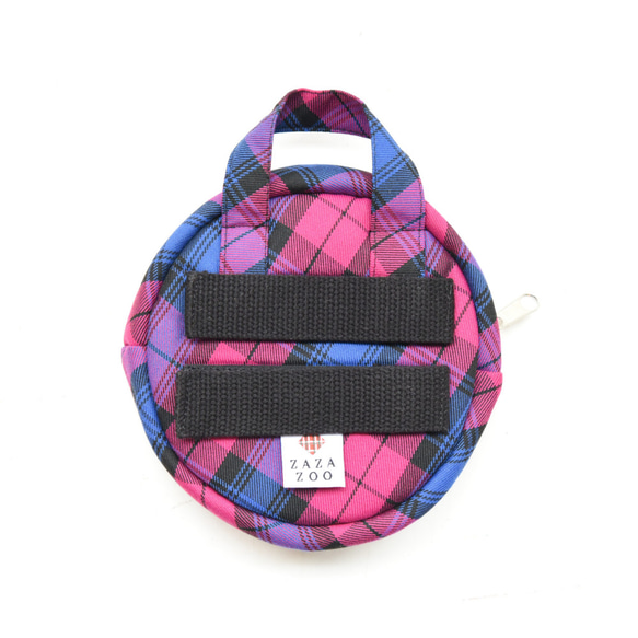 【ZAZAZOO】 寵物牛津格紋小圓包（典雅紫）--胸背用配件 第3張的照片