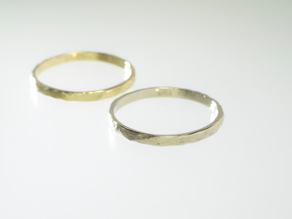 スタッキングリング『岩』 14金ホワイトゴールド 3枚目の画像
