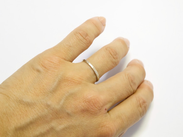 スタッキングリング『岩』 14金ホワイトゴールド 4枚目の画像