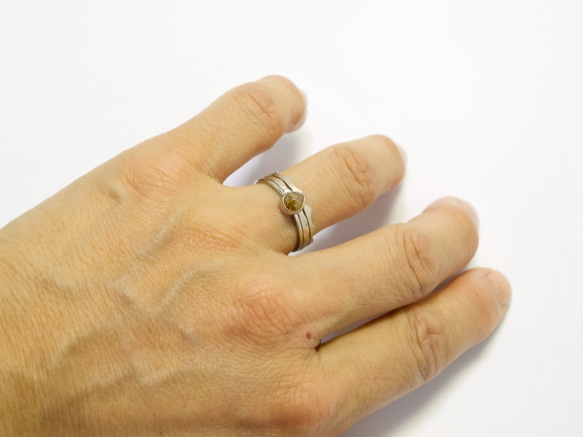 スタッキングリング『岩』 14金ホワイトゴールド 5枚目の画像