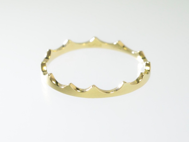 スタッキングリング『波』14金イエローゴールド