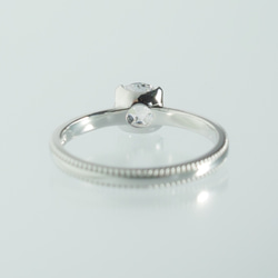 ダブルローズカットCZ 4本爪ミルグレインリング シルバー 4枚目の画像