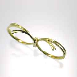 ダブルフィンガー リング『しあわせりぼん』 2枚目の画像