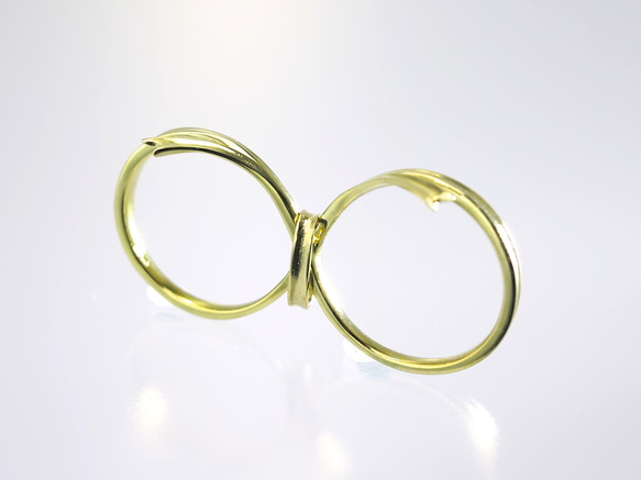 ダブルフィンガー リング『しあわせりぼん』 3枚目の画像