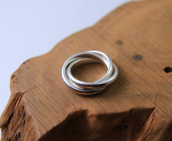 【クラシック三環リング】シルバーリング/Sterling Silver Ring/3-Circle Ring 2枚目の画像