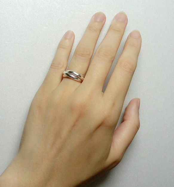 【クラシック三環リング】シルバーリング/Sterling Silver Ring/3-Circle Ring 4枚目の画像