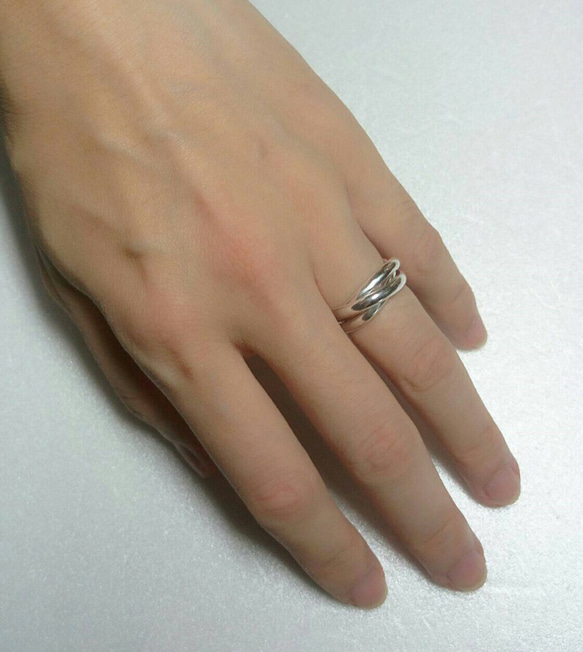 【クラシック三環リング】シルバーリング/Sterling Silver Ring/3-Circle Ring 5枚目の画像