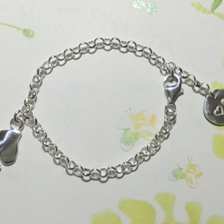 免費刻字【小桃子好討喜】桃子手鍊/寶寶手鍊/彌月禮/Sterling Silver Bracelet /Baby 第3張的照片