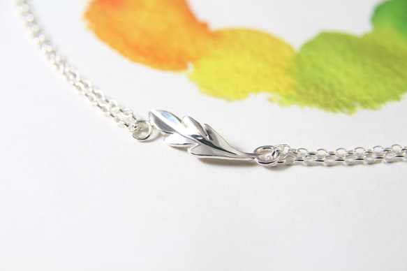 【羽葉】純銀手鍊 / Sterling Silver Bracelet / Feather / Leaf 第2張的照片