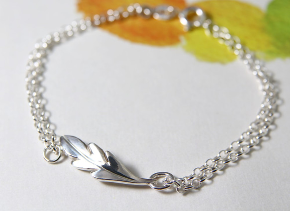 【羽葉】純銀手鍊 / Sterling Silver Bracelet / Feather / Leaf 第1張的照片