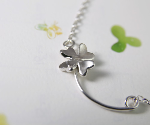 【幸運也幸福】幸運草項鍊/Sterling Silver Necklace/Four-Leaved Clover 第1張的照片