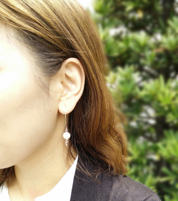 【珍珠光采】天然珍珠耳環 / 純銀耳環 / Sterling Silver Earrings / Pearl 第3張的照片