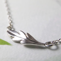 【羽葉】純銀鎖骨鍊/純銀項鍊/直式橫/Sterling Silver Necklace/Feather/Leaf 第2張的照片