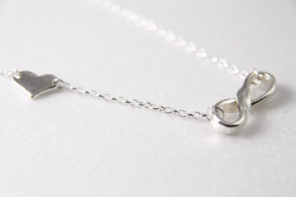 刻字無料【愛、無限】無限ネックレス / シルバーネックレス / Sterling Silver Necklace 2枚目の画像