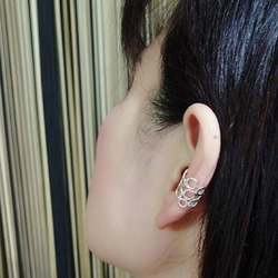 【簍空耳骨夾-單只】純銀耳環/Sterling Silver Ear Cuff/Earring/Circle 第3張的照片