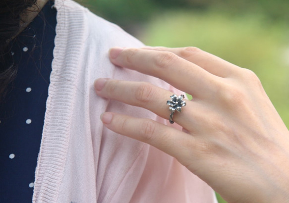 【ピュアの百合】百合リング / シルバーリング / ツイストリング/Sterling Silver Ring/Lily 4枚目の画像