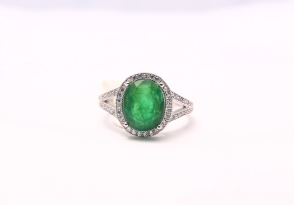 【僅此一枚】天然祖母綠戒指 / Sterling Silver Ring / Emerald Ring / #05 第1張的照片