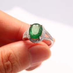 【僅此一枚】天然祖母綠戒指 / Sterling Silver Ring / Emerald Ring / #05 第4張的照片