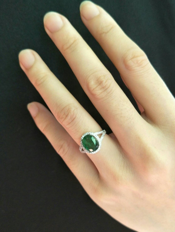 【僅此一枚】天然祖母綠戒指 / Sterling Silver Ring / Emerald Ring / #05 第5張的照片
