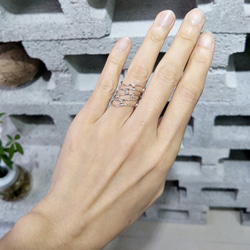 【軌跡】線條與圓/純銀戒指/開口戒/Sterling Silver Ring/Line&Circle/Stars 第5張的照片