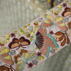 印度刺繡絲帶編織粉色 75mm(31) 第1張的照片