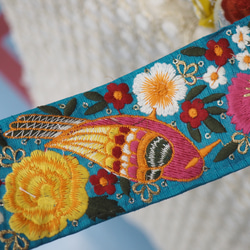 【展示】インド刺繍リボン ブレード ブルー 40mm送料無料 3枚目の画像