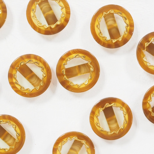 ゴールドカラフルボタン （カラフルな丸いレトロな手芸ボタン、 5個の  