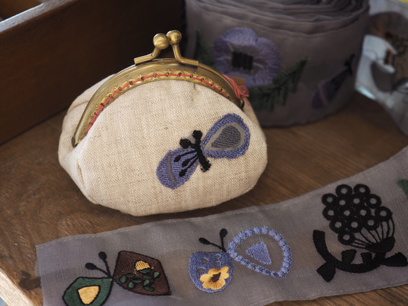 原始刺繡花邊【鳥蝴蝶系列】藍色*1圖案40cm*斯堪的納維亞*圖案*63mm寬度 第10張的照片