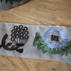 原始刺繡花邊【鳥蝴蝶系列】藍色*1圖案40cm*斯堪的納維亞*圖案*63mm寬度 第4張的照片